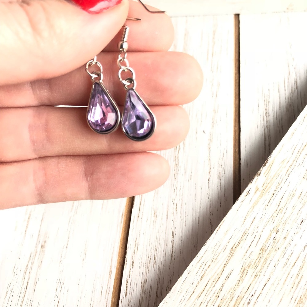 Teardrop Gem Earrings - Picture 2 of 3